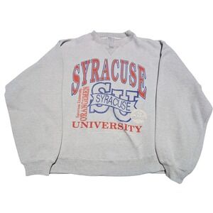 Ultimate Sports Wear Sweatshirt Mens L Grey Syracuse University Orangemen VTG